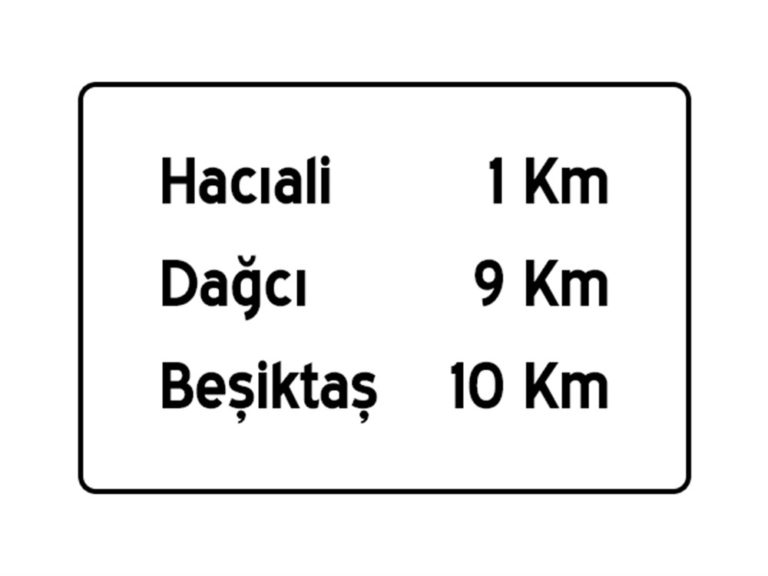Köy Mesafe Bilgi Levhası B-56a